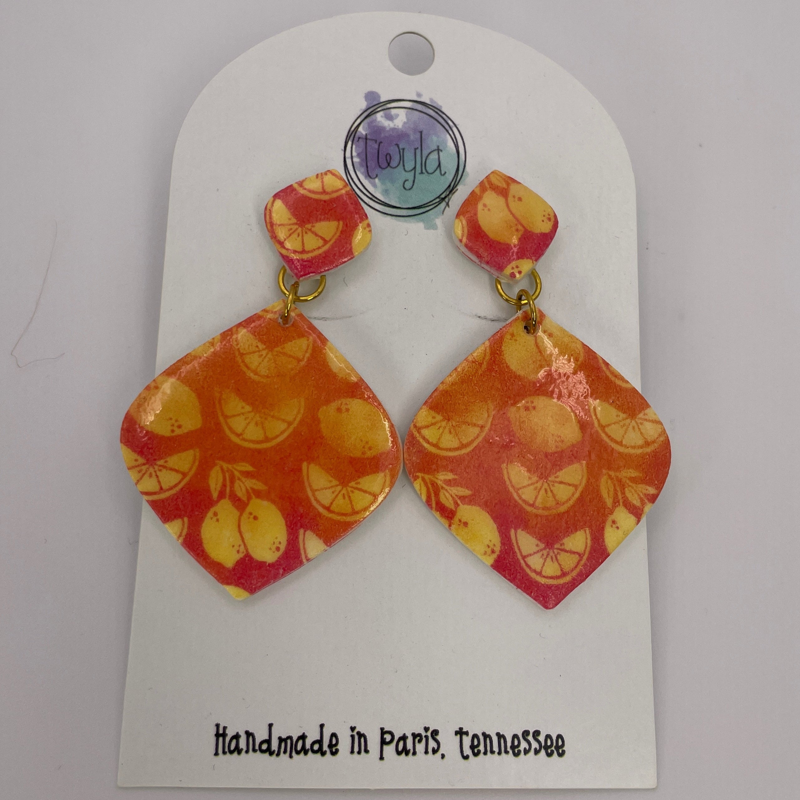 Clay Lemon Earrings